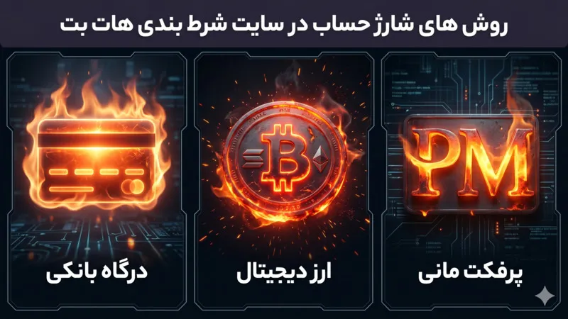 روش های شارژ حساب در سایت شرط بندی هات بت