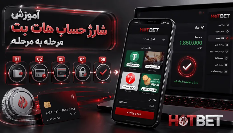 آموزش شارژ هات بت مرحله به مرحله